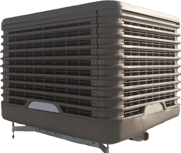 An evaporative cooling unit.